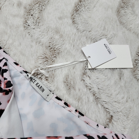 Grace Karin Pink Cheetah Leopard High Rise One Shoulder Bikini Swimsuit NWT Sz M - Picture 6 of 13